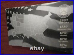 2007 Us Mint 50 State Silver Proof Quarters Coa, Orig Box Mint Luster Details