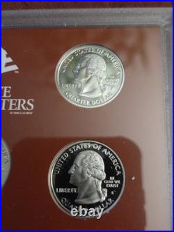 2007 Us Mint 50 State Silver Proof Quarters Coa, Orig Box Mint Luster Details