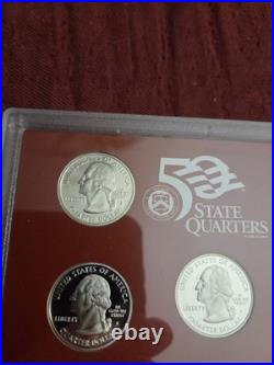 2007 Us Mint 50 State Silver Proof Quarters Coa, Orig Box Mint Luster Details