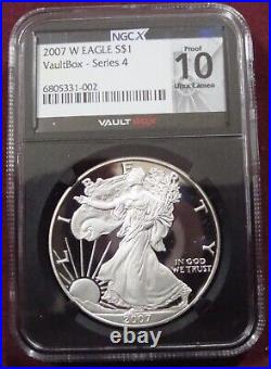 2007 W American Silver Eagle NGCX Proof 10 (70) VaultBox Series 4 withBox