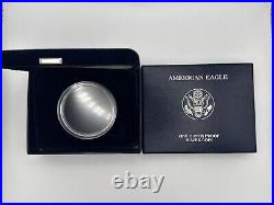 2007 W PROOF BURNISHED American Eagle Uncirculated Silver Coin With BOX + COA