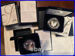 2007 W Silver American Eagle Dollar Coin One Ounce Proof Original Box COA x 4