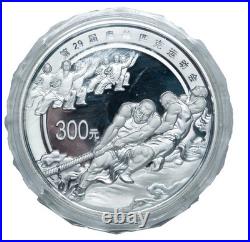 2008 1KG Kilo Silver Proof Olympics Tug of War with Wooden Box and COA