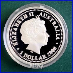 2008 2009 Australia Coin 1 oz 0.999 Silver Year of the Ox Proof in Box with COA