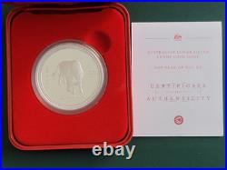 2008 2009 Australia Coin 1 oz 0.999 Silver Year of the Ox Proof in Box with COA