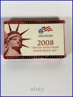 2008-S United States US Mint Silver Proof 14 Coin Set Box and COA