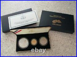 2008 US Mint Bald Eagle Gold & Silver 3 Coin Proof Set with Box/COA