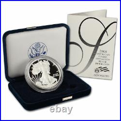 2008-W DCAM Gem Proof Silver Eagle Original Box and Certificate of Authenticity