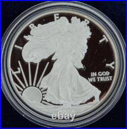 2008-W Proof American Silver Eagle Dollar $1 Box & COA US Mint Bullion OGP
