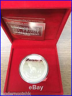 2009 Australia Lunar Year Of The OX 2 oz Silver Proof $2 Coin BOX COA
