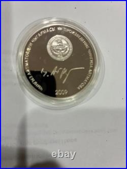 2009 Kyrgyzstan Large Silver Proof 10 Som-Mother's Field Nice Box, mintage 3000