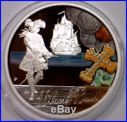 2009 Pirates & Buccaneers TUVALU Silver $1 Colorized Proof 5-Coin Set Box & COA