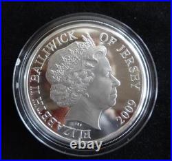 2009 SILVER PROOF JERSEY £5 PIEDFORT COIN BOX + COA HENRY V111 500th 1/450