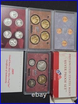 2009-S United States Mint Silver Proof Set with COA & Box 18 Coins 90%