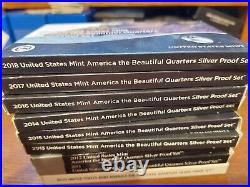 2010 2018 Lot of ATB Silver Proof Quarters 45 coins Box & COA