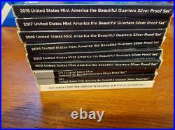 2010 2018 Lot of ATB Silver Proof Quarters 45 coins Box & COA