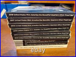 2010 2018 Lot of ATB Silver Proof Quarters 45 coins Box & COA