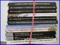 2010-2020 ATB Silver Proof Quarters BOX & COA + 2021 ATB Silver Proof Quarters