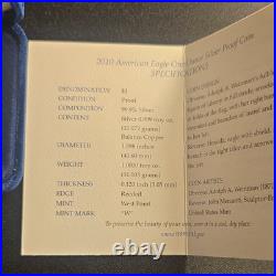 2010 American Eagle $1 Silver Proof Coin West Point One Ounce with Box & COA