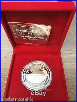 2010 Australia Lunar Year Of The Tiger 2 oz Silver Proof $2 Coin BOX COA