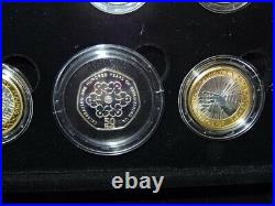 2010 Royal Mint UK 13 Coin Silver Proof Coin Set Box and COA