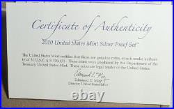2010-S United States US Mint Silver Proof Set 14 Coin with Box/COA