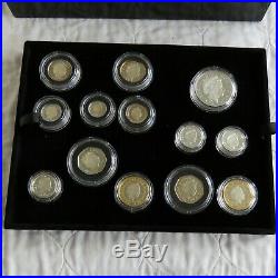 2010 UK 13 COIN SILVER PROOF COIN SET boxed/coa/outer