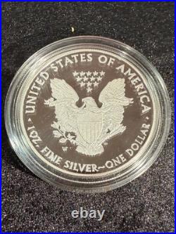 2010-W American Eagle Silver Proof Dollar in original Mint box with COA