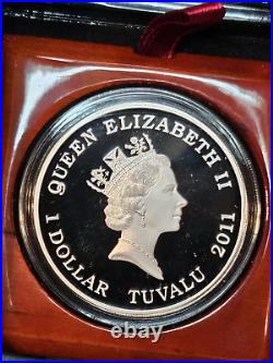2011 Australian Box Jellyfish 1 oz Silver Color Proof Coin Deadly & Dangerous