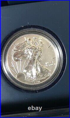 2011 P Reverse Proof Silver Eagle 5 Coin 25th Anniversary Set Box/coa S W #01