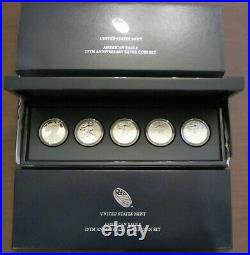 2011 P Reverse Proof Silver Eagle 5 Coin 25th Anniversary Set Box/coa S W #02