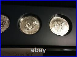 2011 P Reverse Proof Silver Eagle 5 Coin 25th Anniversary Set W Box/coa S W