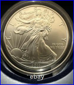 2011 P Reverse Proof Silver Eagle 5 Coin 25th Anniversary Set W Box/coa S W