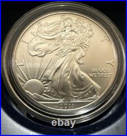 2011 P Reverse Proof Silver Eagle 5 Coin 25th Anniversary Set W Box/coa S W