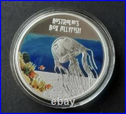 2011 Perth Mint Australia's Box Jellyfish Danger 1oz Silver Proof Coin Box COA