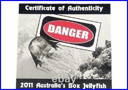 2011 Perth Mint Australia's Box Jellyfish Danger 1oz Silver Proof Coin Box COA
