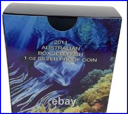 2011 Perth Mint Australia's Box Jellyfish Danger 1oz Silver Proof Coin Box COA