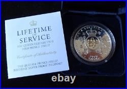 2011 SILVER PROOF PIEDFORT TDC £5 COIN BOX + COA QUEEN & PHILIP 90th 95th /950
