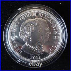 2011 SILVER PROOF PIEDFORT TDC £5 COIN BOX + COA QUEEN & PHILIP 90th 95th /950