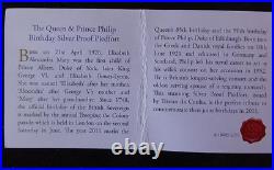 2011 SILVER PROOF PIEDFORT TDC £5 COIN BOX + COA QUEEN & PHILIP 90th 95th /950