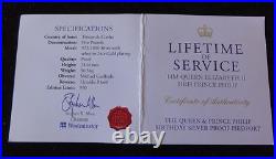 2011 SILVER PROOF PIEDFORT TDC £5 COIN BOX + COA QUEEN & PHILIP 90th 95th /950