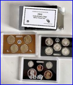2011 S United States Mint Silver Proof Set 14 Coin Set with Box & COA