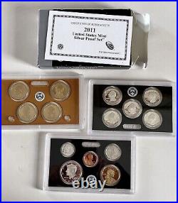 2011 S United States Mint Silver Proof Set 14 Coin Set with Box & COA