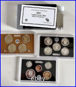 2011 S United States Mint Silver Proof Set 14 Coin Set with Box & COA