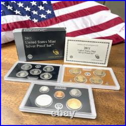 2011 S United States Mint Silver Proof Set 14 Coins with Original Box & COA