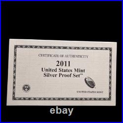 2011 S United States Mint Silver Proof Set 14 Coins with Original Box & COA