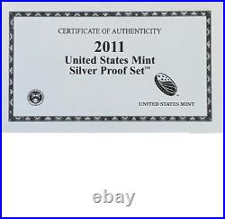 2011 S United States Mint Silver Proof Set With Box & COA