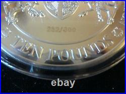 2011 Silver Proof 5oz Tdc £10 Coin Wood Box + Coa Prince William & Kate 1/300