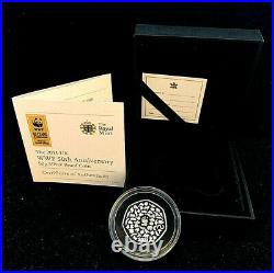 2011 WWF 50th Anniversary Silver Proof Coin with Presentation Box. UK Royal Mint