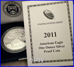 2011-W Proof $1 American Silver Eagle Box, OGP & COA